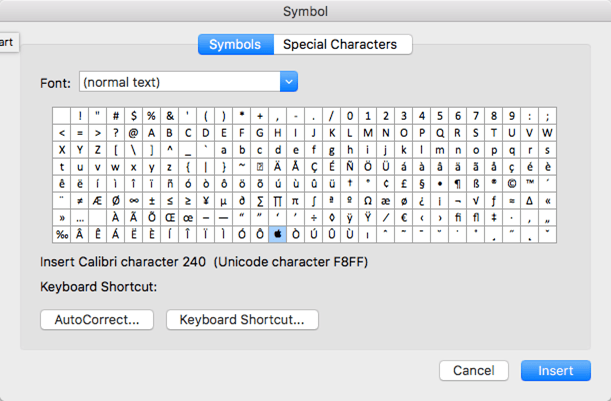 keyboard shortcuts for mac word